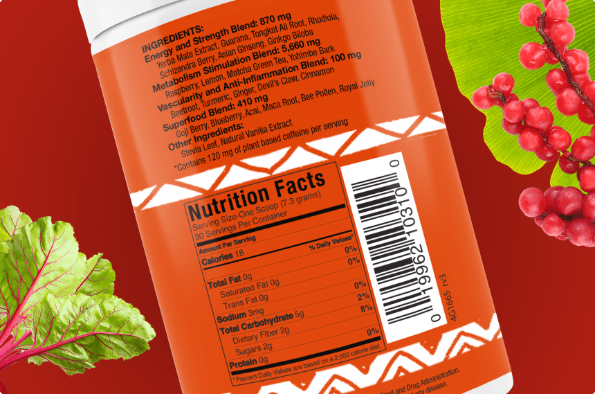 Rootz Superfood Nutrition Facts.