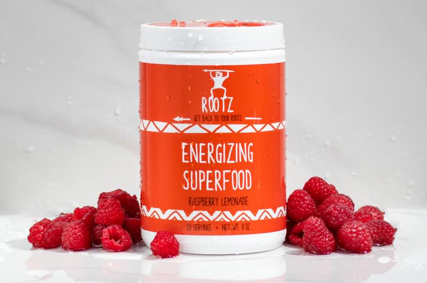 Rootz superfood raspberry lemonade.